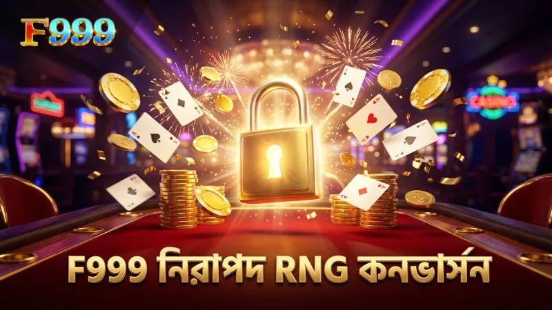 F999-র স্বচ্ছ কয়েন-টু-ক্যাশ রূপান্তর এবং RNG নিরাপত্তা।